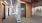 a hallway with doors