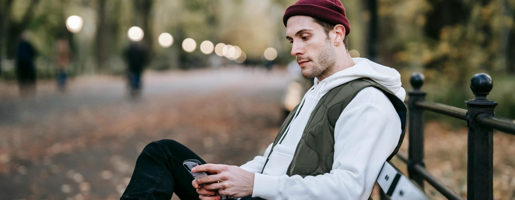 a person sitting on a bench